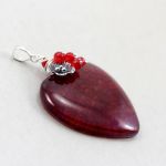 Agat smoczy srebro  jadeit i srebro - wisior - 