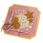 Kartka na 18 urodziny - różowy marmur złoto - Marmur i złoto kartka na osiemnastkę