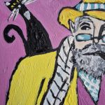 obraz olejny wieczór przy niebieskim stole - 