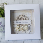 Ślubna elegancja - kartka ślubna w pudełku v4 - ślubna krem2