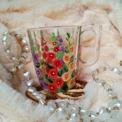 Ręcznie malowane szklanki malwy 250