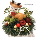 Stroik dekoracja Boże Narodzenie Jelonek w koronie - Zimowy renifer dekoracja