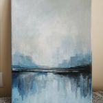 Błękitny pejzaż-obraz akrylowy formatu 40/30 cm  - 