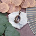 Miedziany ozdobny wisiorek z sodalitem #563 - 