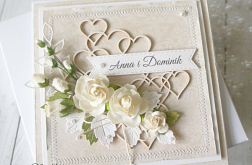 Kartka ślubna pełna serc