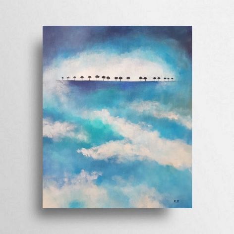 Drzewa-obraz akrylowy 60/50 cm .