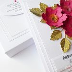 Kartka ŚLUBNA z malinowymi kwiatami - Ręcznie robiona kartka na ślub z kwiatami