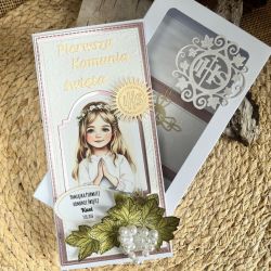 229.Komunia-kartka dla dziewczynki w pudełku