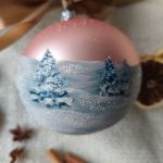 Ręcznie malowana bomkba zimowy krajobraz (1), 10 cm - 