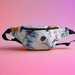 Jasna welurowa nerka w kwiatki