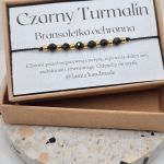 Bransoletka z czarnym turmalinem - czarna nić - 