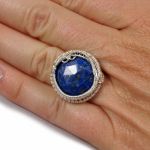 Lapis, Srebrny pierścionek z lapis lazuli - srebrny pierścionek z lapisem wire wrapped