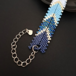 Delikatna Bransoletka "Blue Silver Chevron" - biżuteria na rękę