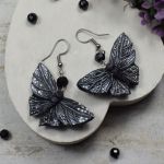 Oryginalne kolczyki czarne motyle - kolczyki motylki