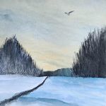 Pejzaż 2-praca formatu 18/24 cm..  - 