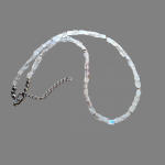 Naszyjnik z kamienia księżycowego premium  - Naszyjnik z kamieni księżycowych z łańcuszkiem