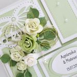 Kartka MŁODEJ PARZE z zielonymi różami #1 - Kartka na ślub z zielonymi różami