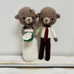 Prezent ślubny misie szydełkowa młoda para - młoda para misie