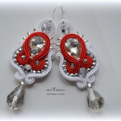 ślubne kolczyki sutasz z kryształami