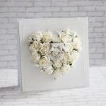 Ślubne kwiatowe serce - białe - 