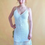 Sukienka szydełkowa biała - Sukienka rękodzieło