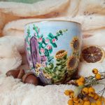 Unikalny nostalgiczny ręcznie malowany kubek 480 ml. - ręcznie malowane