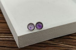 Kolczyki sztyfty Fioletowa Mgławica