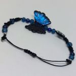 Bransoletka ręcznie robiona z motylem i lapis lazuli  - 