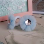 Błękitny kwiat do włosów gumka frotka Edytka - niebieskie gumki do włosów