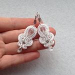 Komplet Biało-Srebrzysty & Kryształy - 