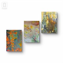 Kompozycja wiosenna akwarela tryptyk