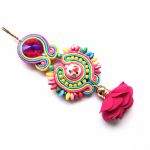 Sweet Rose kolczyki sutaszowe - 