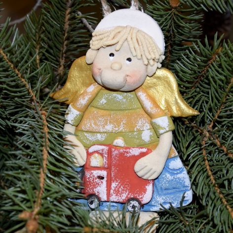 Taki chce mieć - anioł prezent, na szczęcie, z masy solnej, rękodzieło