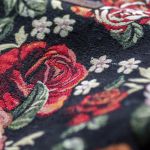 Żakardowy plecak kurierski w kwiaty retro - 