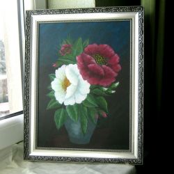 Róże w dzbanie - obraz akrylowy