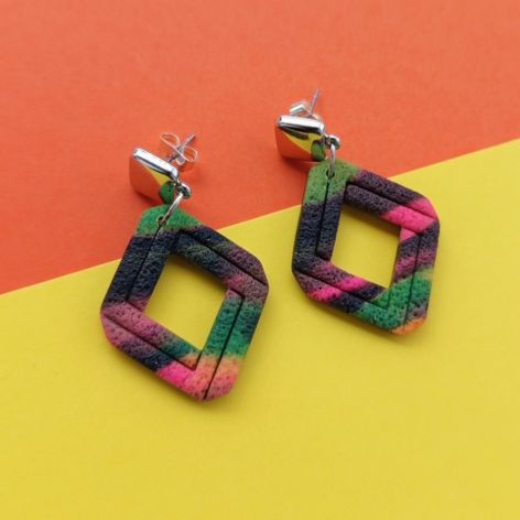 "Ina III" - kolczyki z gliny polimerowej.