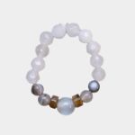 pierścionek  kamień naturalny białobrązowy - bez tła