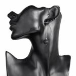 Kolczyki czarna lawa 12mm, długie bigle, stal chirurgiczna - Kolczyki czarna lawa 12mm, długie bigle, stal chirurgiczna