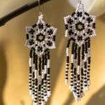 Czeskie koraliki Bigle srebrne Kolczyki Boho - szczegóły