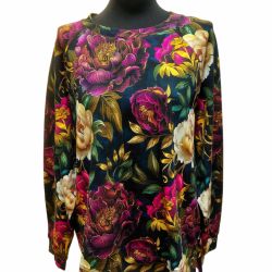 Bluzka damska ciemne kwiaty