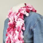 pom-pon scarf  - różowy - 