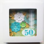 Kartka NA URODZINY w turkusach - Turkusowo-zielona kartka na urodziny z kwiatami