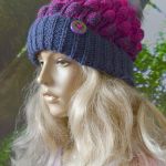 Czapka bąblowa w kolorze granat i fuksja . - fuksja i granat