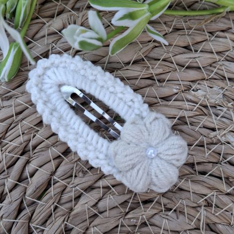 Spinka do włosów handmade ecru/beż