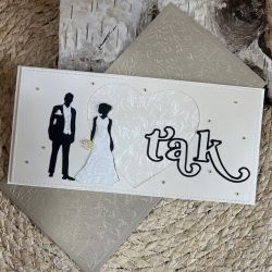 236,kartka ślubna z młodą parą