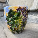 Porcelanowy kubek ręcznie malowany Las wieczorem  - 