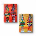 Kompozycja prac na płótnie,  40x50x2,  Barwy miłości  - 