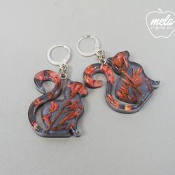 0485/mela- kolczyki z żywicy KOTKI koty