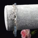 Jadeit Srebrna bransoletka z jadeitem blue - srebrna bransoletka wire wrapped