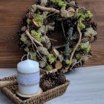 Naturalny wianek jesienny, dekoracja stołu - 
